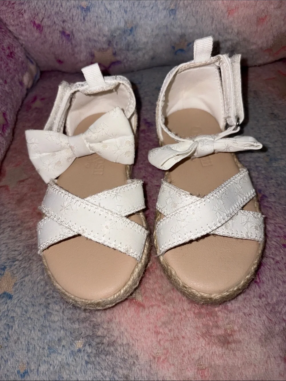 OshKosh B'gosh White Bow Espadrille-Style Sandals